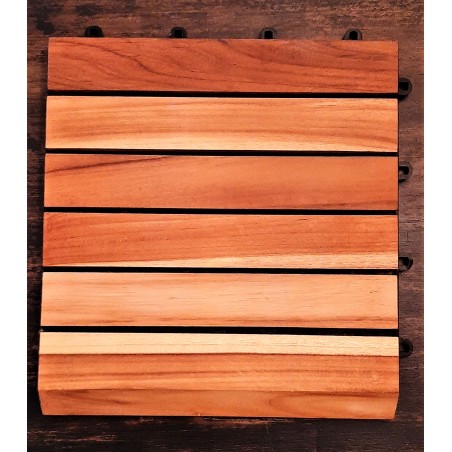 Drevené teakové dlaždice "Indonesia" so šikmou prechodovou hranou, 30x30x2,4 cm, 1 ks