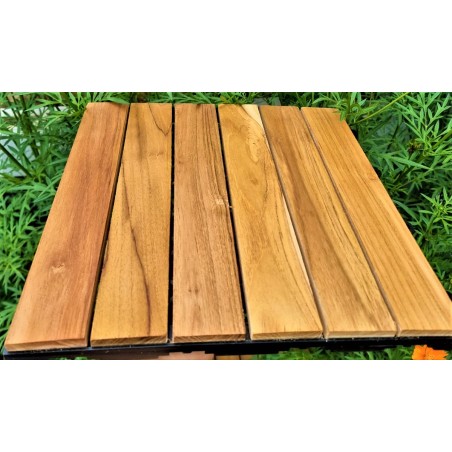Drevené teakové dlaždice "Indonesia" so šikmou prechodovou hranou, 30x30x2,4 cm, 1 ks