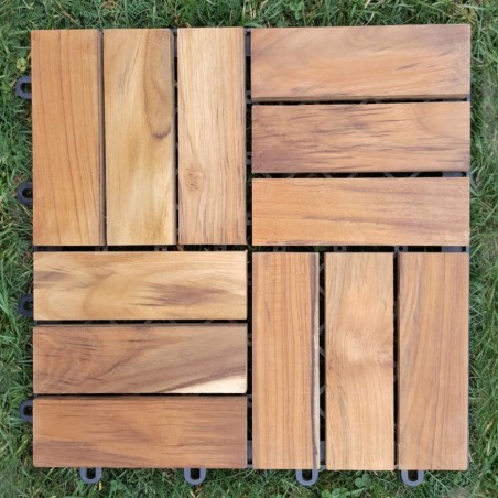 Dlaždice z teakového dreva, 30x30x2,4 cm, 1 ks